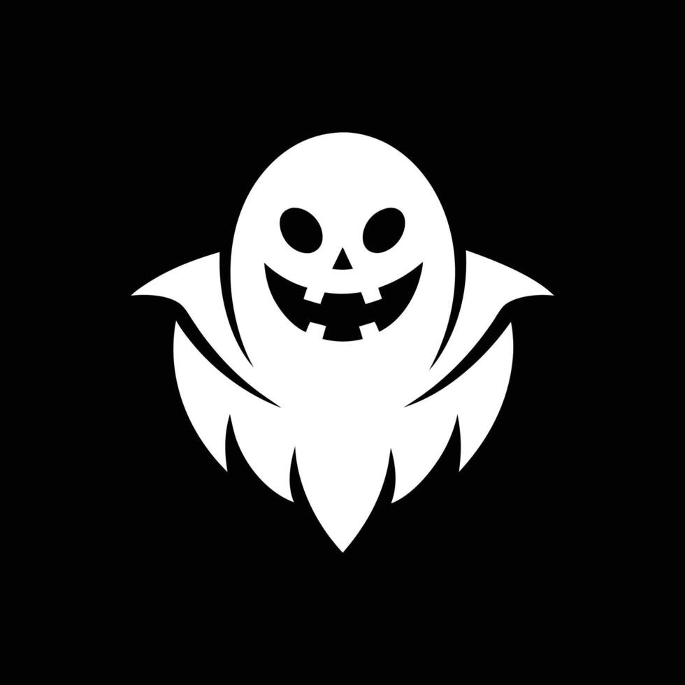 Halloween ghost with eyes , logo, icon, Doodle, Halloween ghost with eyes silhouette black and white vector