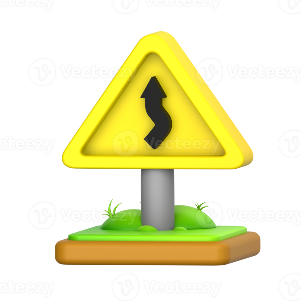 Reverse turn left Sign 3D Icon png