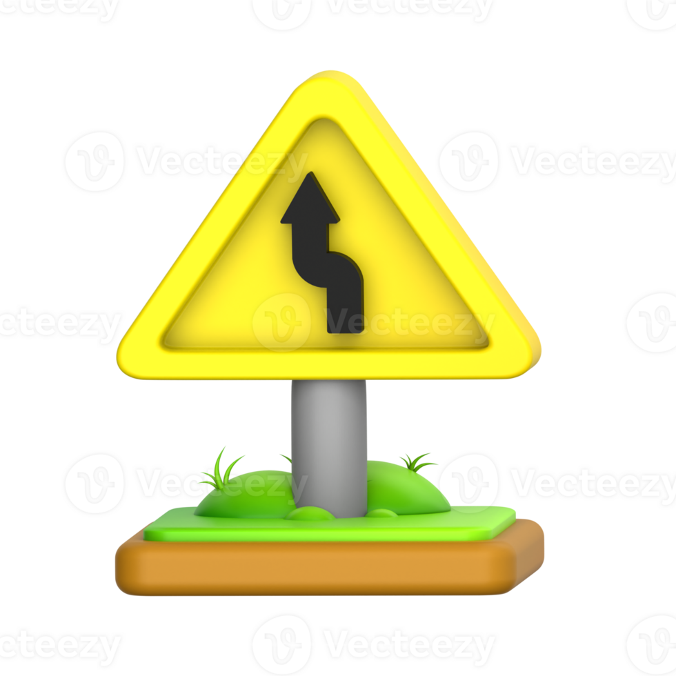 Reverse turn left Sign 3D Icon png