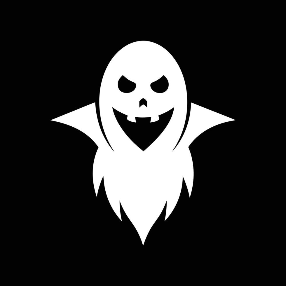 Halloween ghost with eyes , logo, icon, Doodle, Halloween ghost with eyes silhouette black and white vector