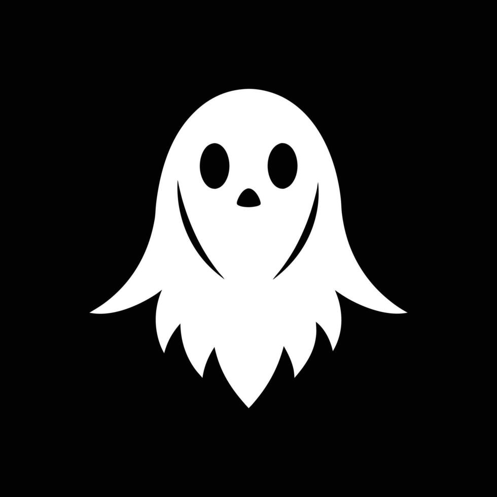 Halloween ghost with eyes , logo, icon, Doodle, Halloween ghost with eyes silhouette black and white vector