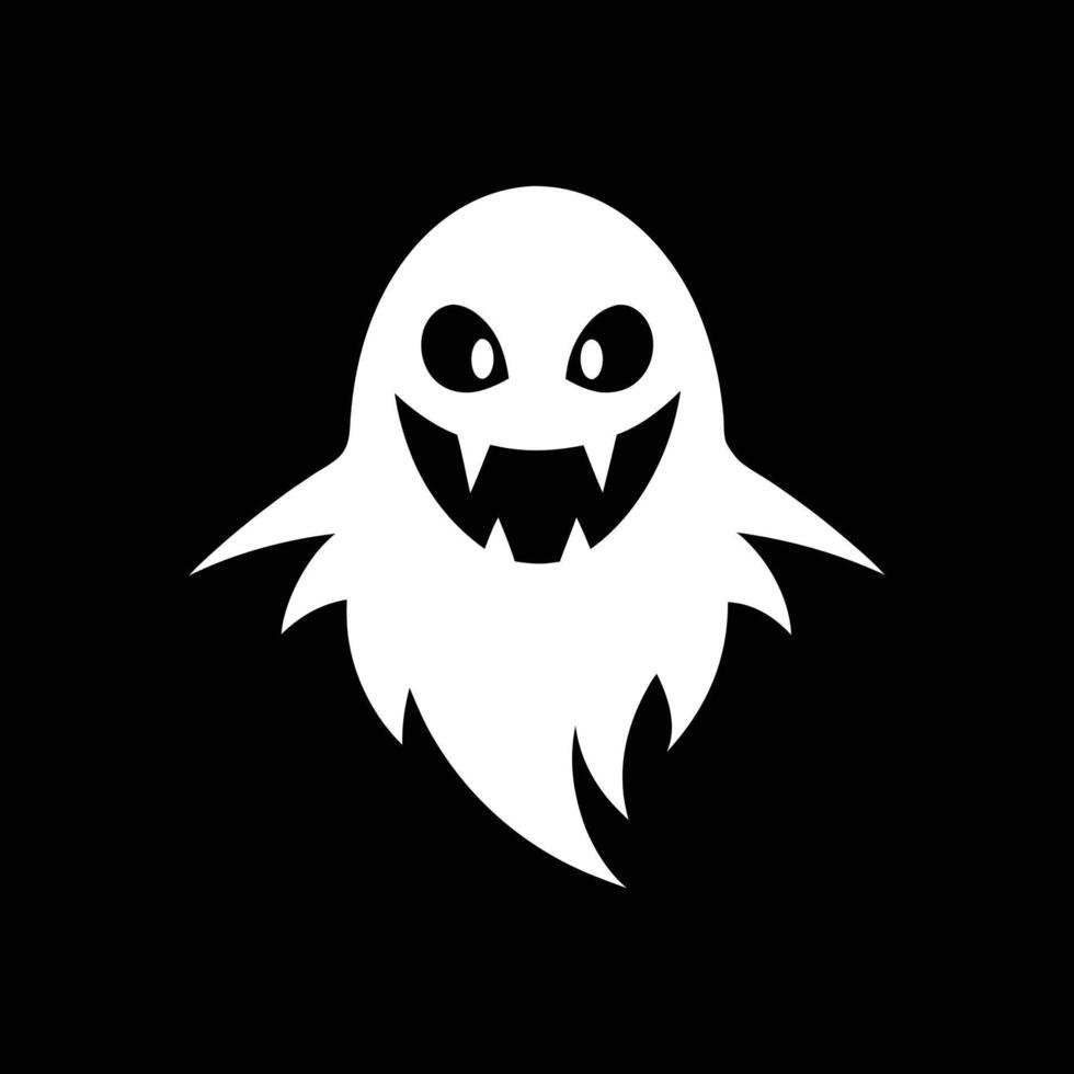 Halloween ghost with eyes , logo, icon, Doodle, Halloween ghost with eyes silhouette black and white vector