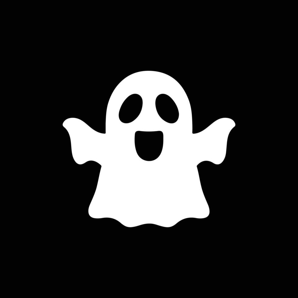 Halloween ghost with eyes , logo, icon, Doodle, Halloween ghost with eyes silhouette black and white vector
