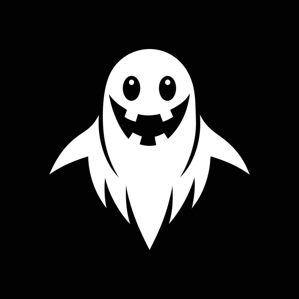 Halloween ghost with eyes , logo, icon, Doodle, Halloween ghost with eyes silhouette black and white vector
