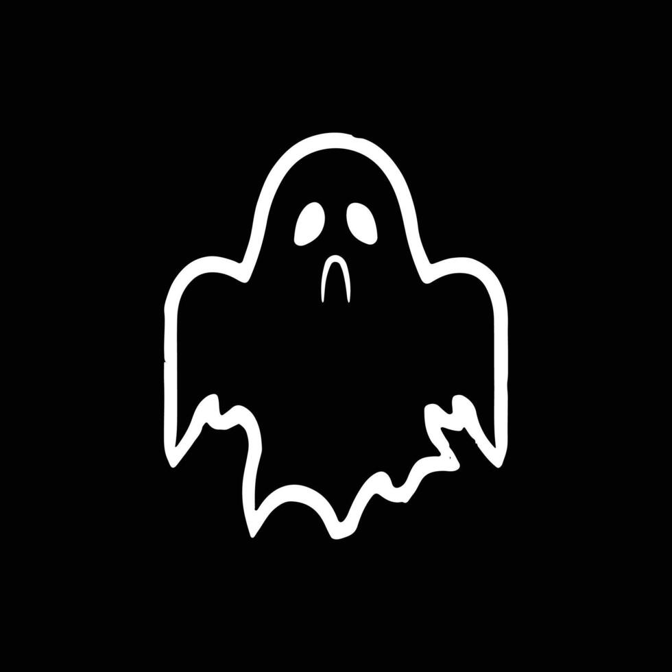 Halloween ghost with eyes , logo, icon, Doodle, Halloween ghost with eyes silhouette black and white vector