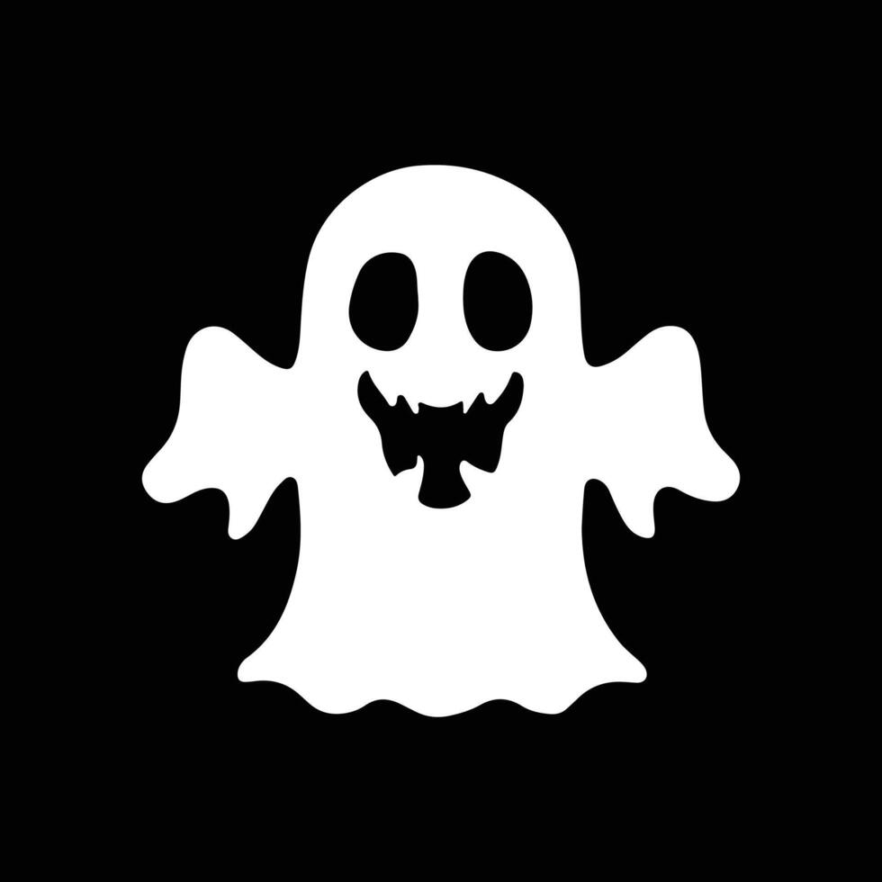Halloween ghost with eyes , logo, icon, Doodle, Halloween ghost with eyes silhouette black and white vector