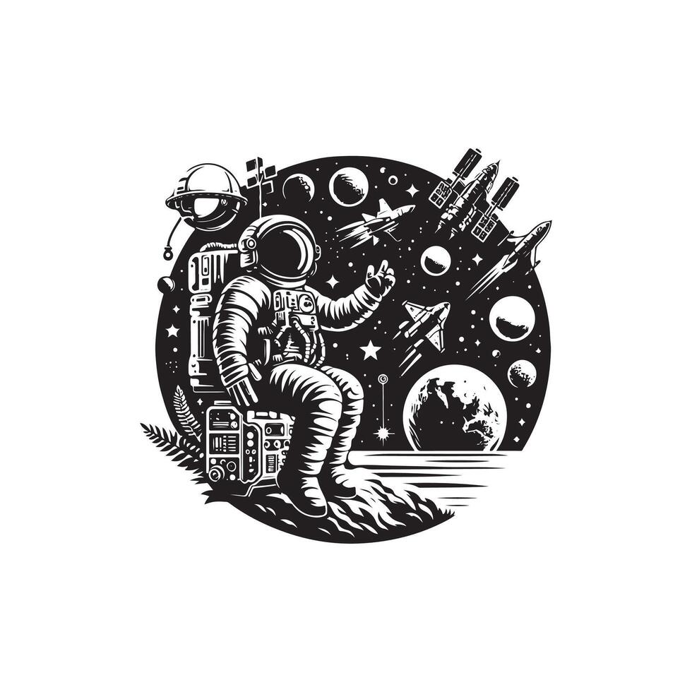 space astronaut illustration design on white background vector