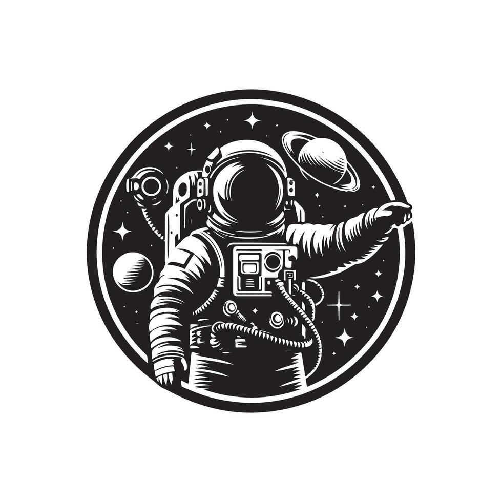 space astronaut illustration design on white background vector