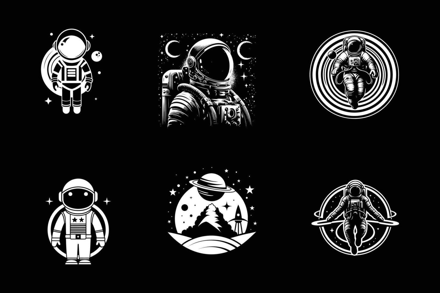 space astronaut illustration design on white background vector