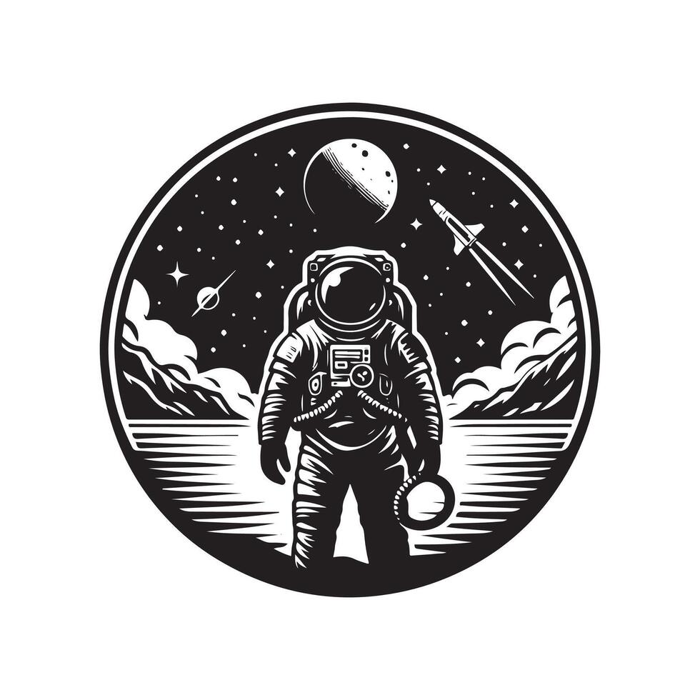 space astronaut illustration design on white background vector
