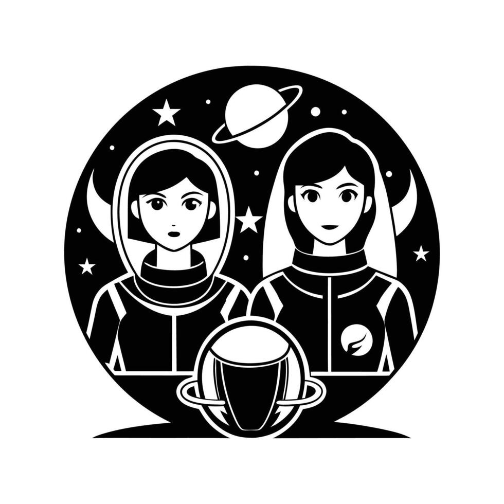space astronaut illustration design on white background vector
