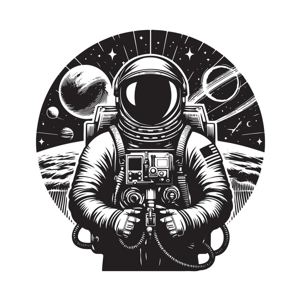 space astronaut illustration design on white background vector