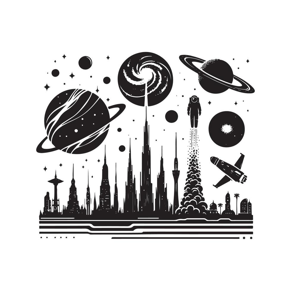 space astronaut illustration design on white background vector