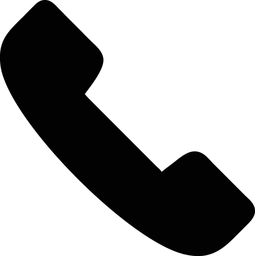 a black phone icon on a white background vector