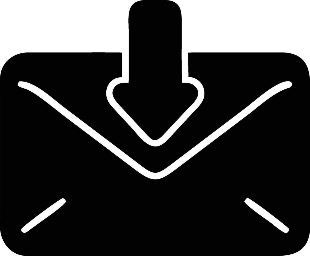 an envelope with a arrow pointing down vector