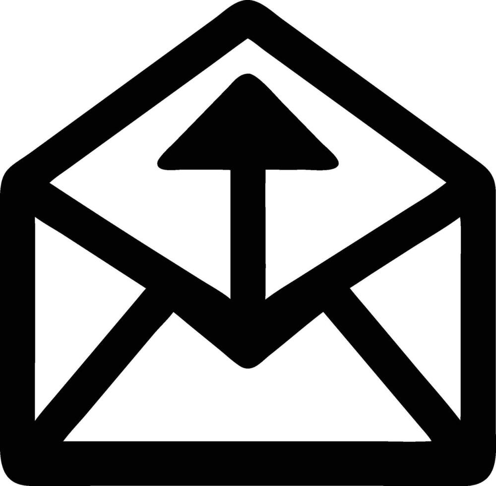 email icon with arrow pointing up vector
