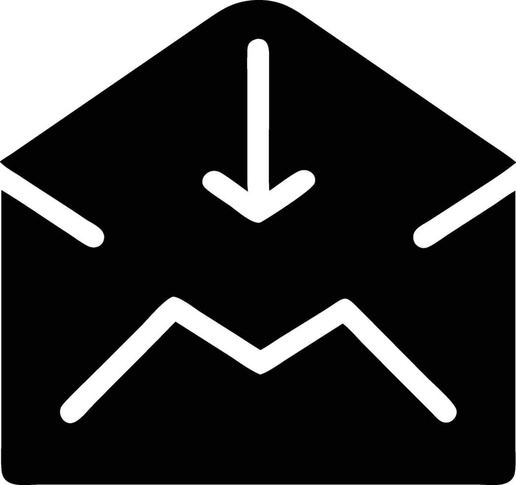 email icon with arrow pointing down vector
