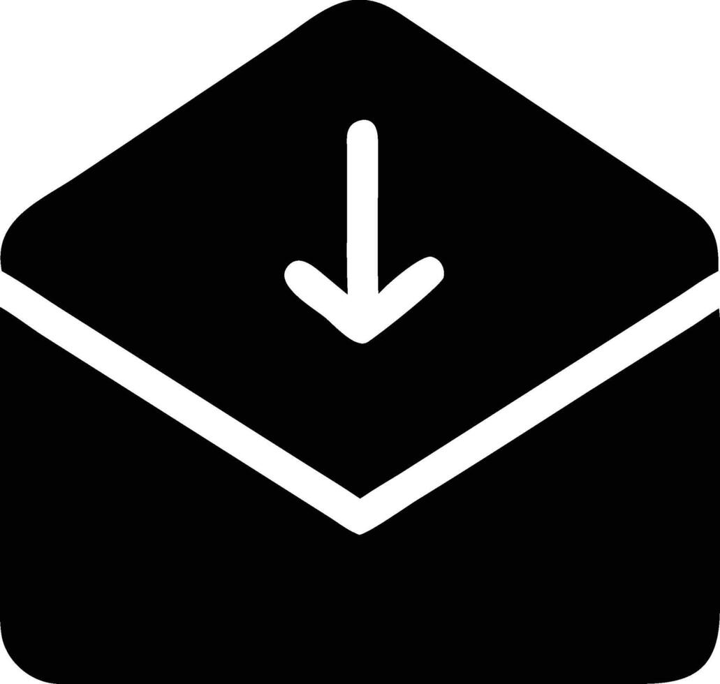 envelope with an arrow pointing down vector