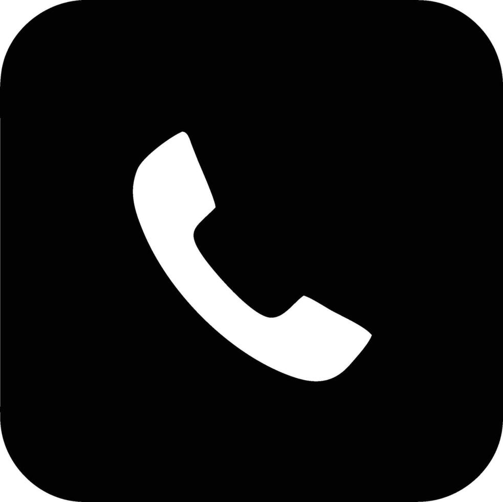 a black and white phone icon on a white background vector