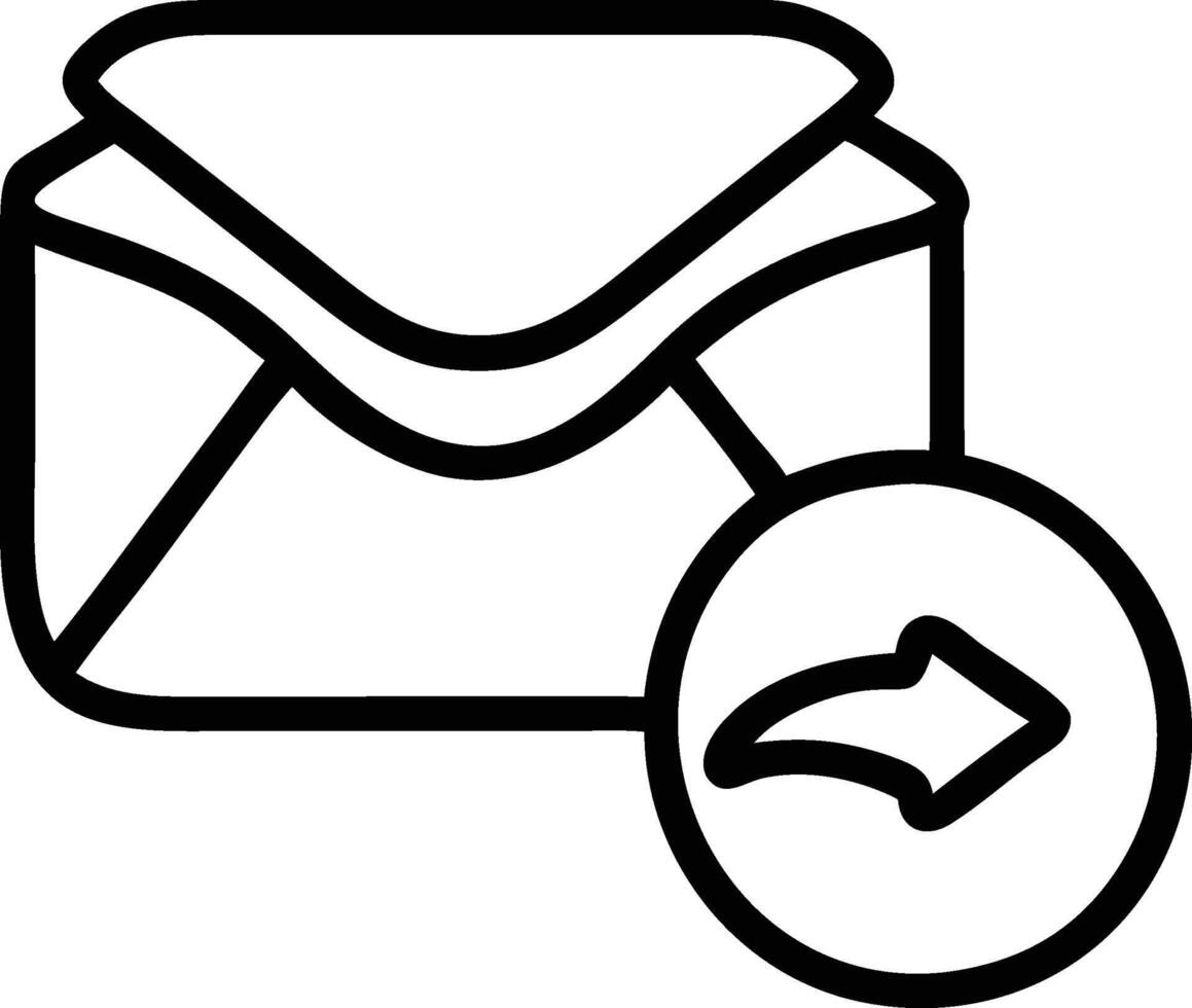 an envelope with an arrow pointing to it vector