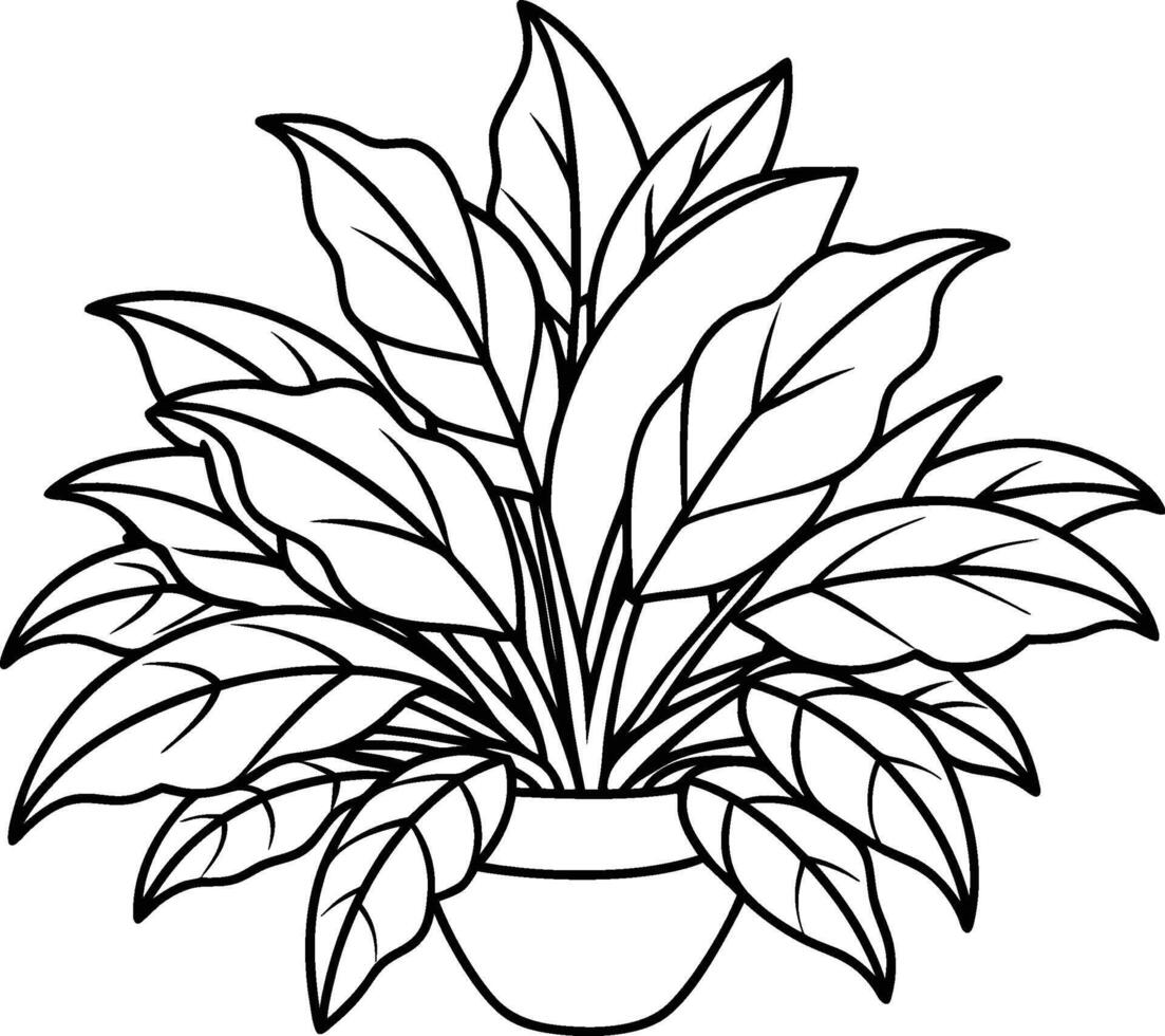 coloring page plants outline vector