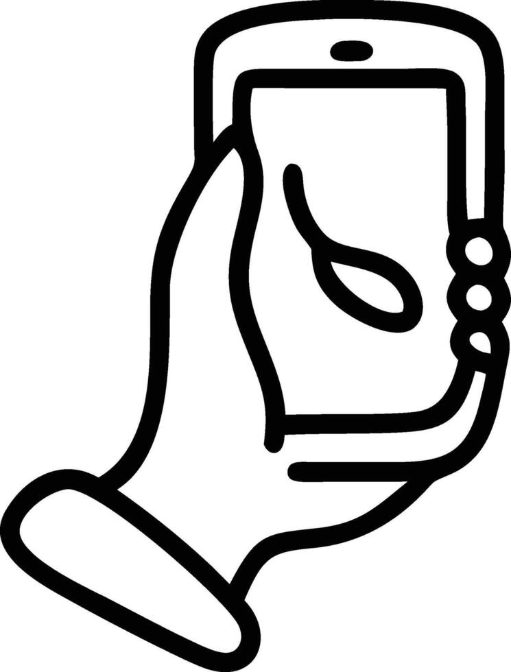 hand holding phone vector