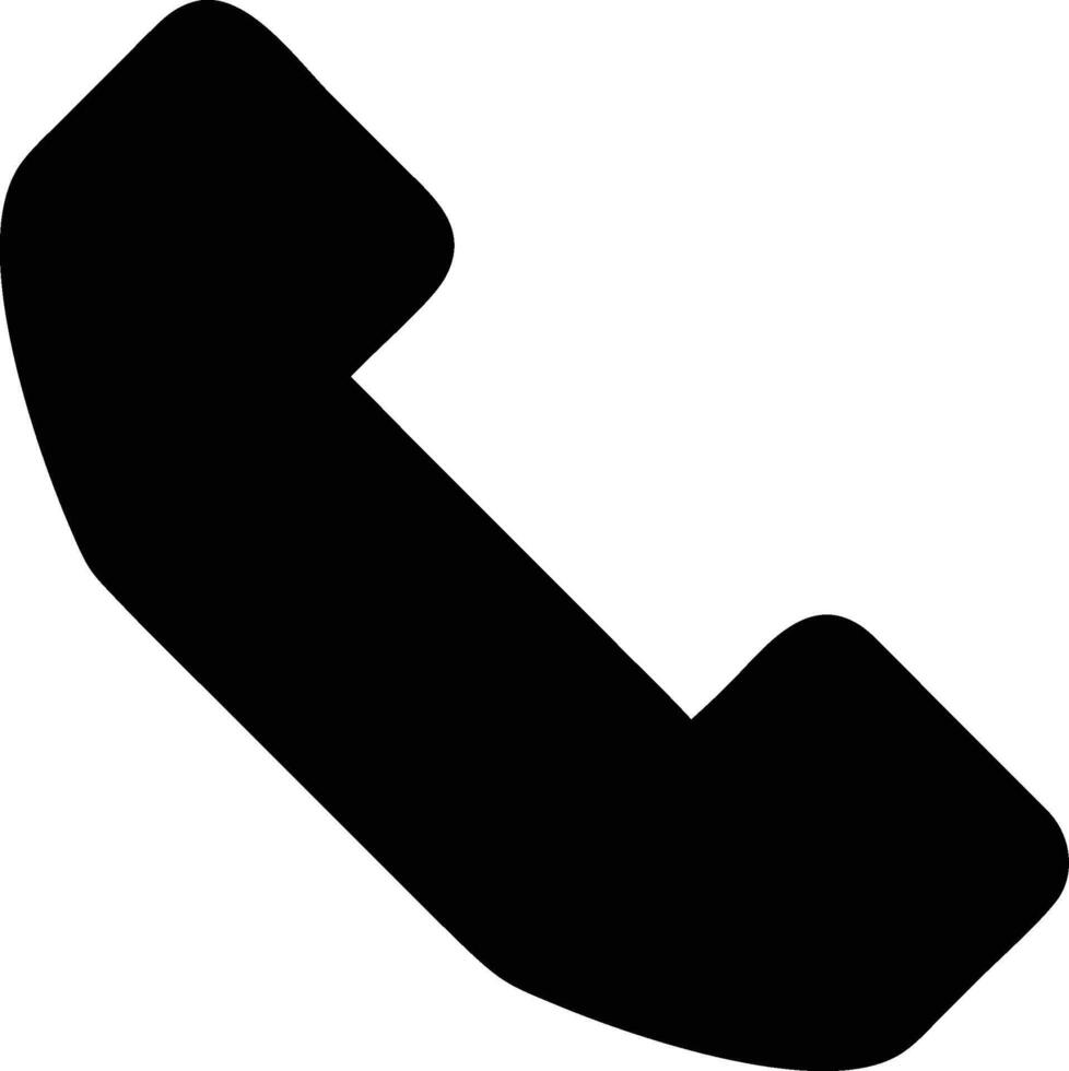 a black telephone receiver icon on a white background vector