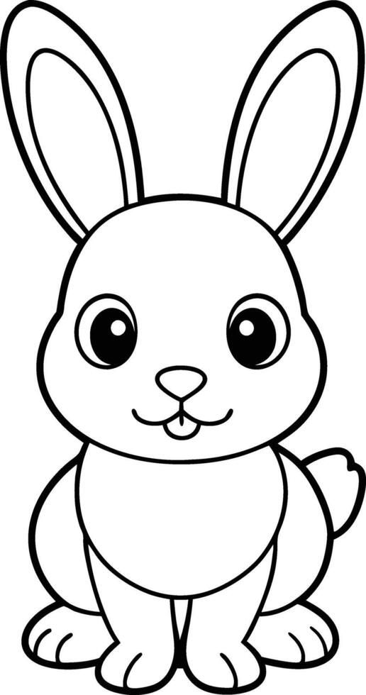 cute coloring book with bunny vector