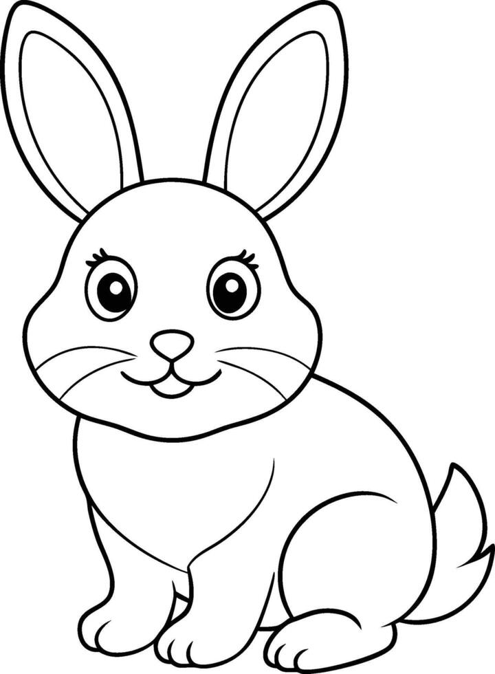 cute coloring book with bunny on white vector