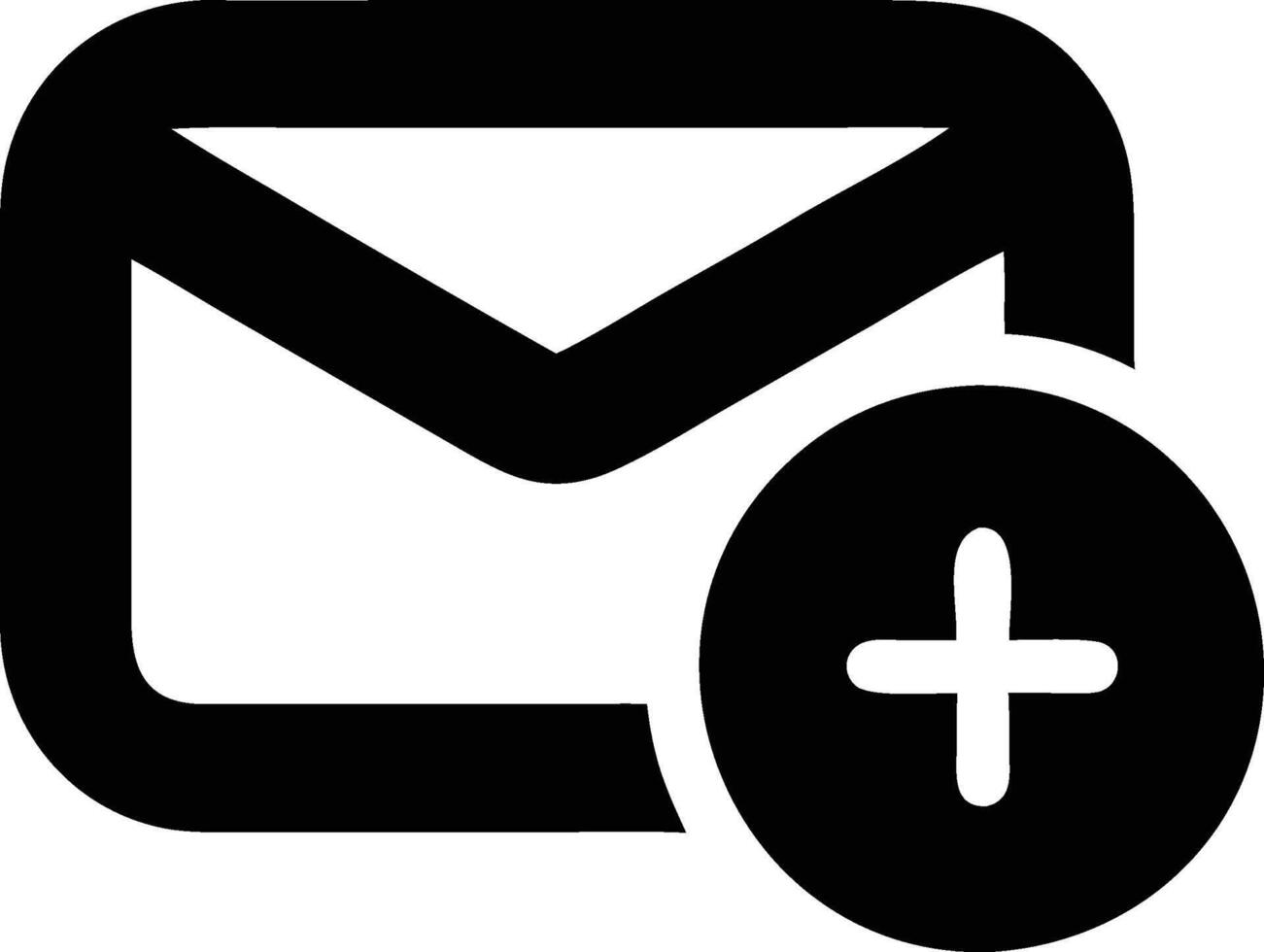 email plus icon vector