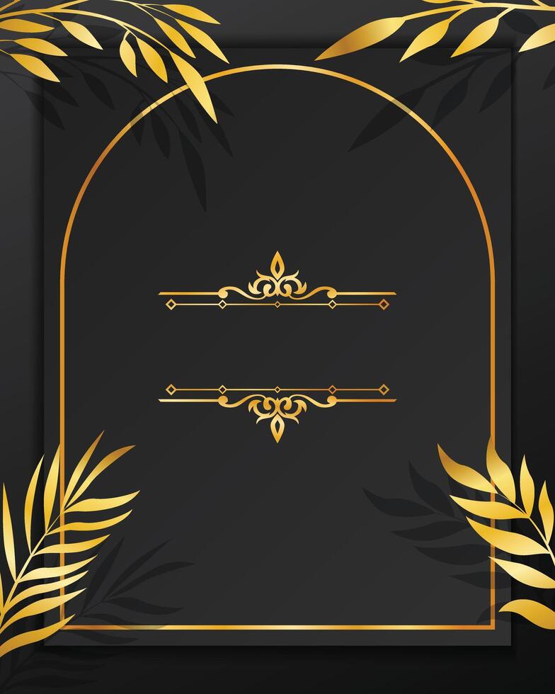 Luxury wedding invitation cover template vector