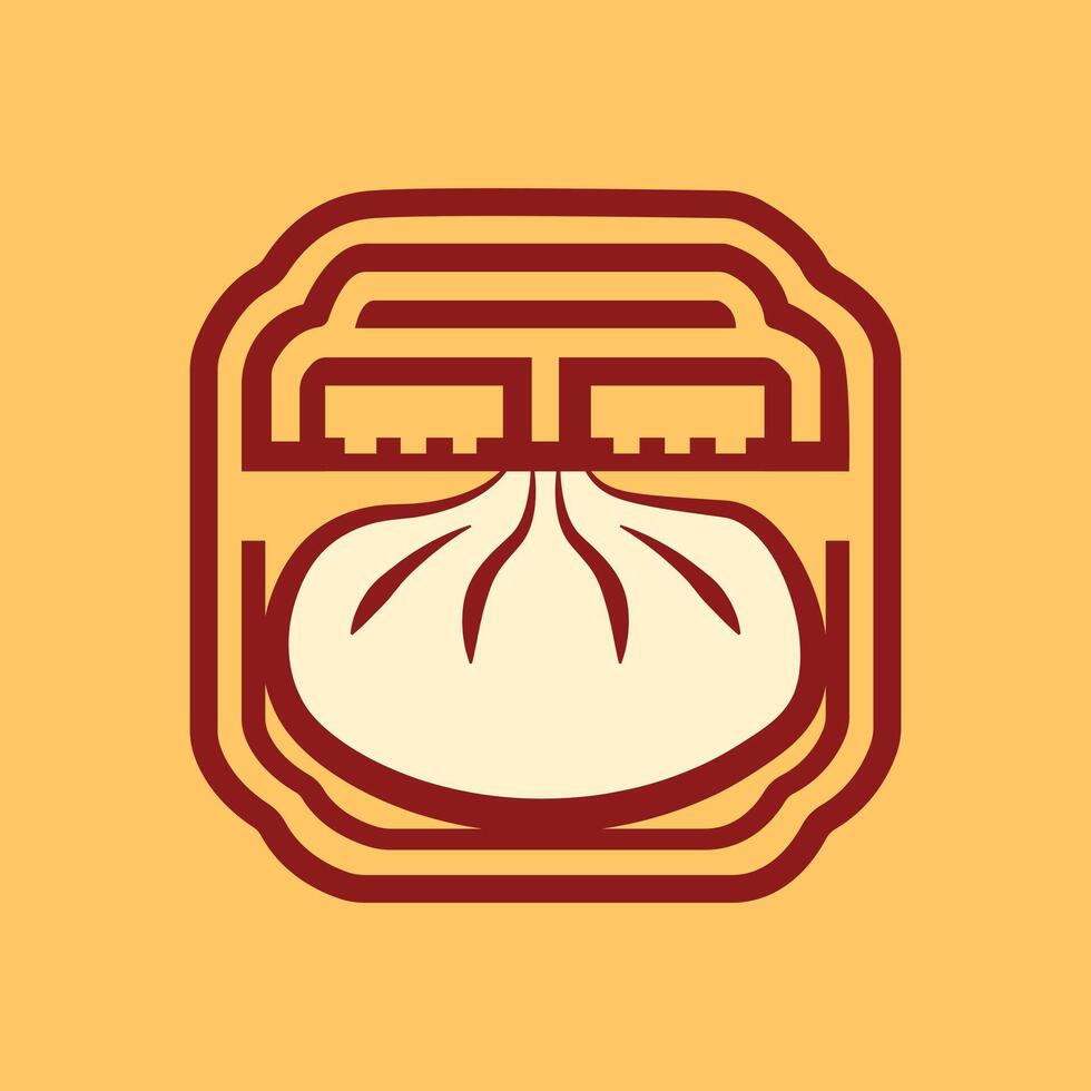Chinese food dimsum logo illustration vector
