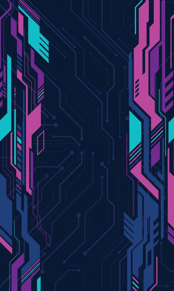 Abstract cyberpunk futuristic techno wallpaper vector