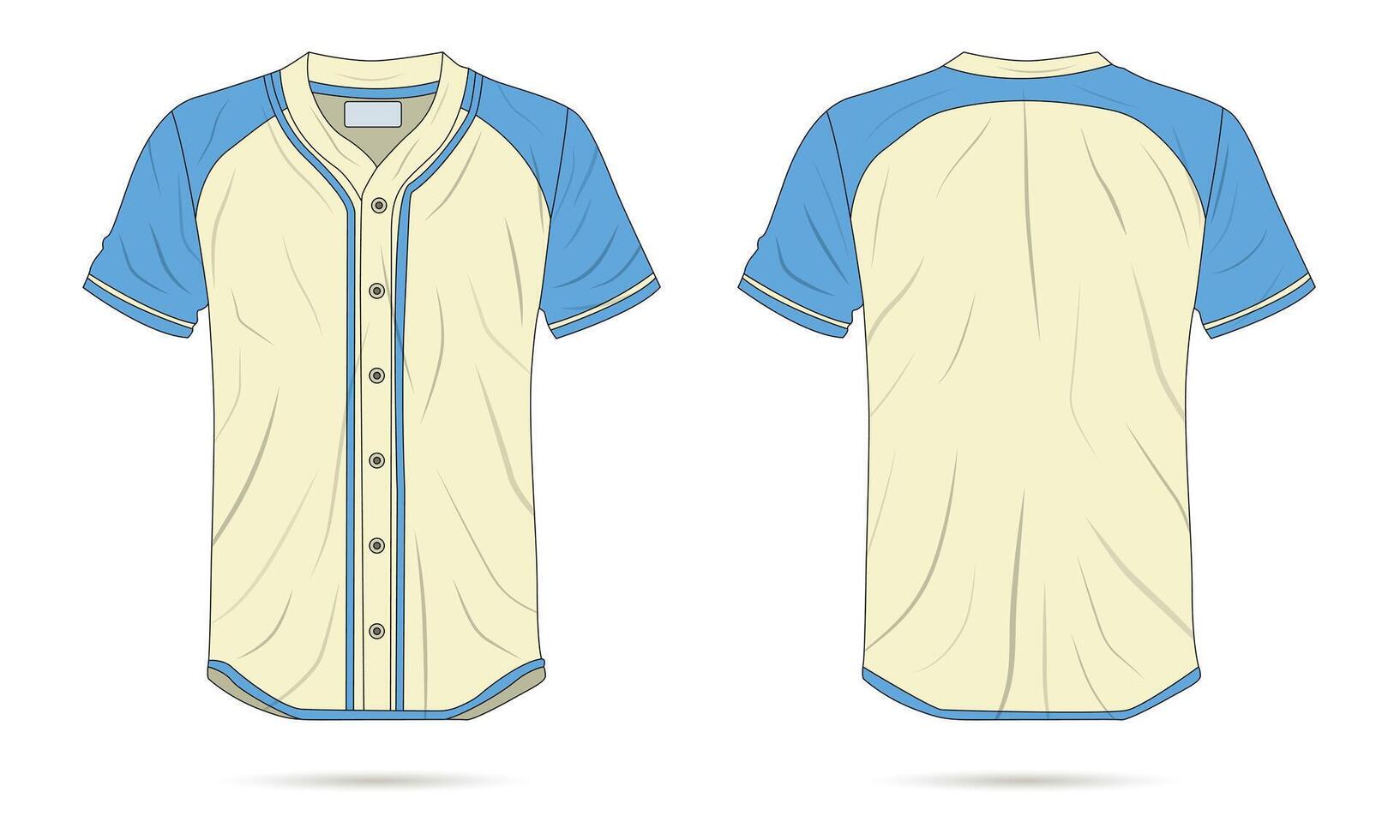Baseball jersey mockup front and back view vector