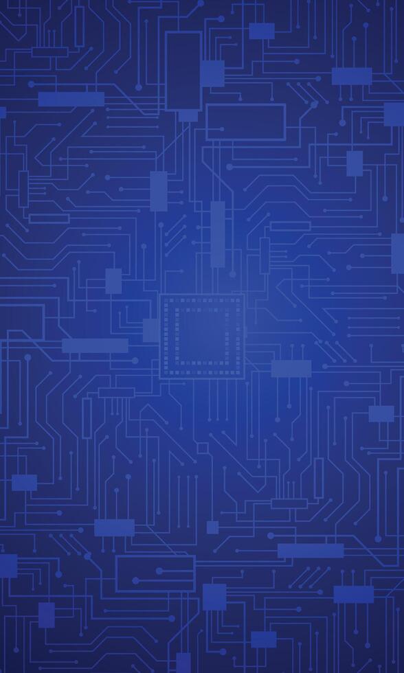 Abstract blue gradient computer technology circuit board vector