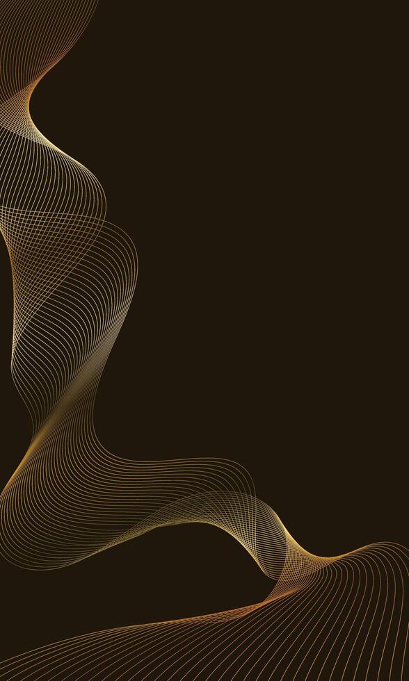 Abstract wavy curved gold lines elegant wallpaper vector