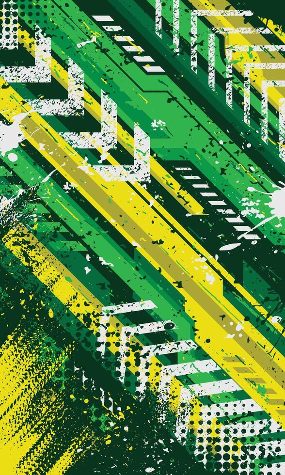 Abstract geometric stripes car wrap sticker with racing style grunge brush strokes. Abstract wallpaper geometric ink scratches grunge vector