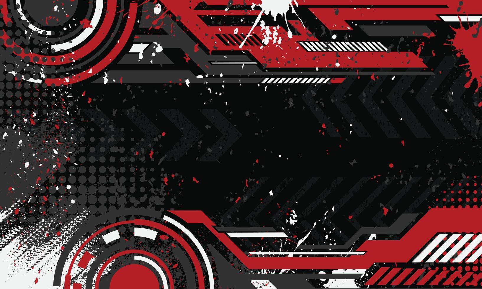 Futuristic geometric background with abstract grunge brush strokes vector