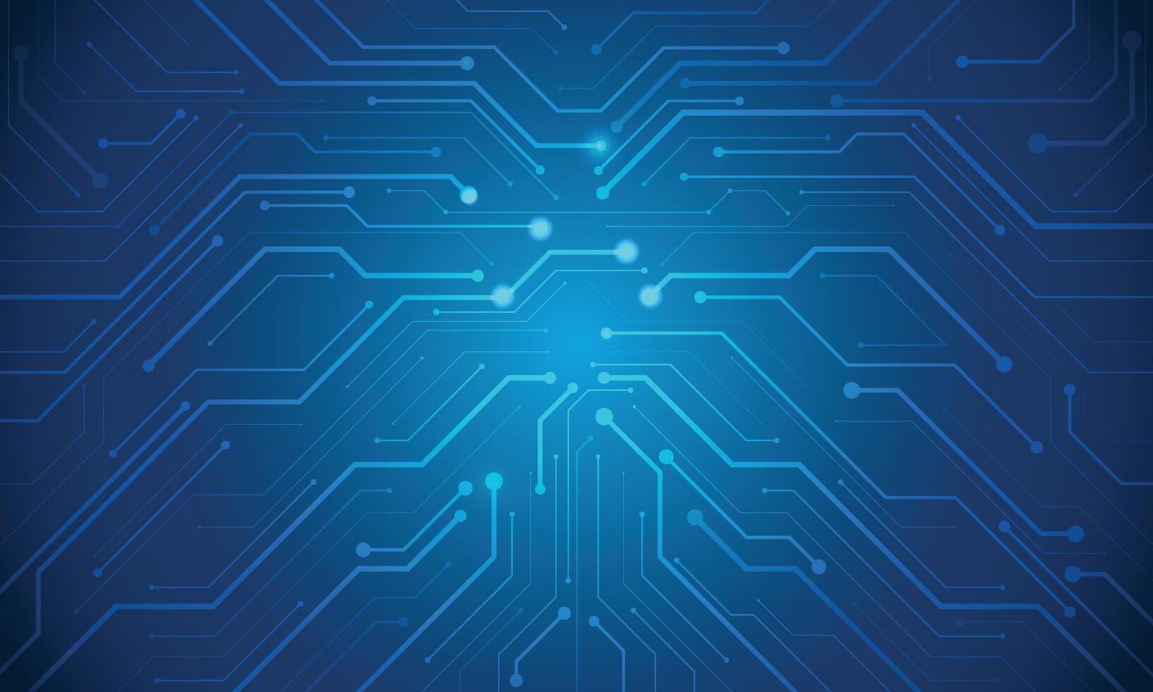 Abstract computer electronic circuit board. Blue gradient futuristic technology background. vector