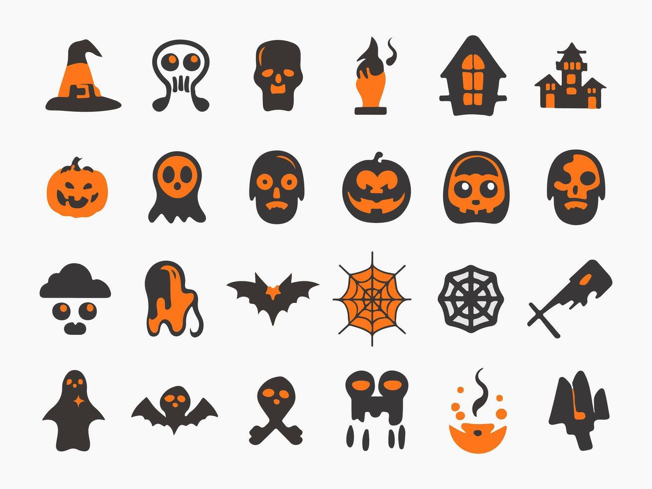 halloween icon and element vector