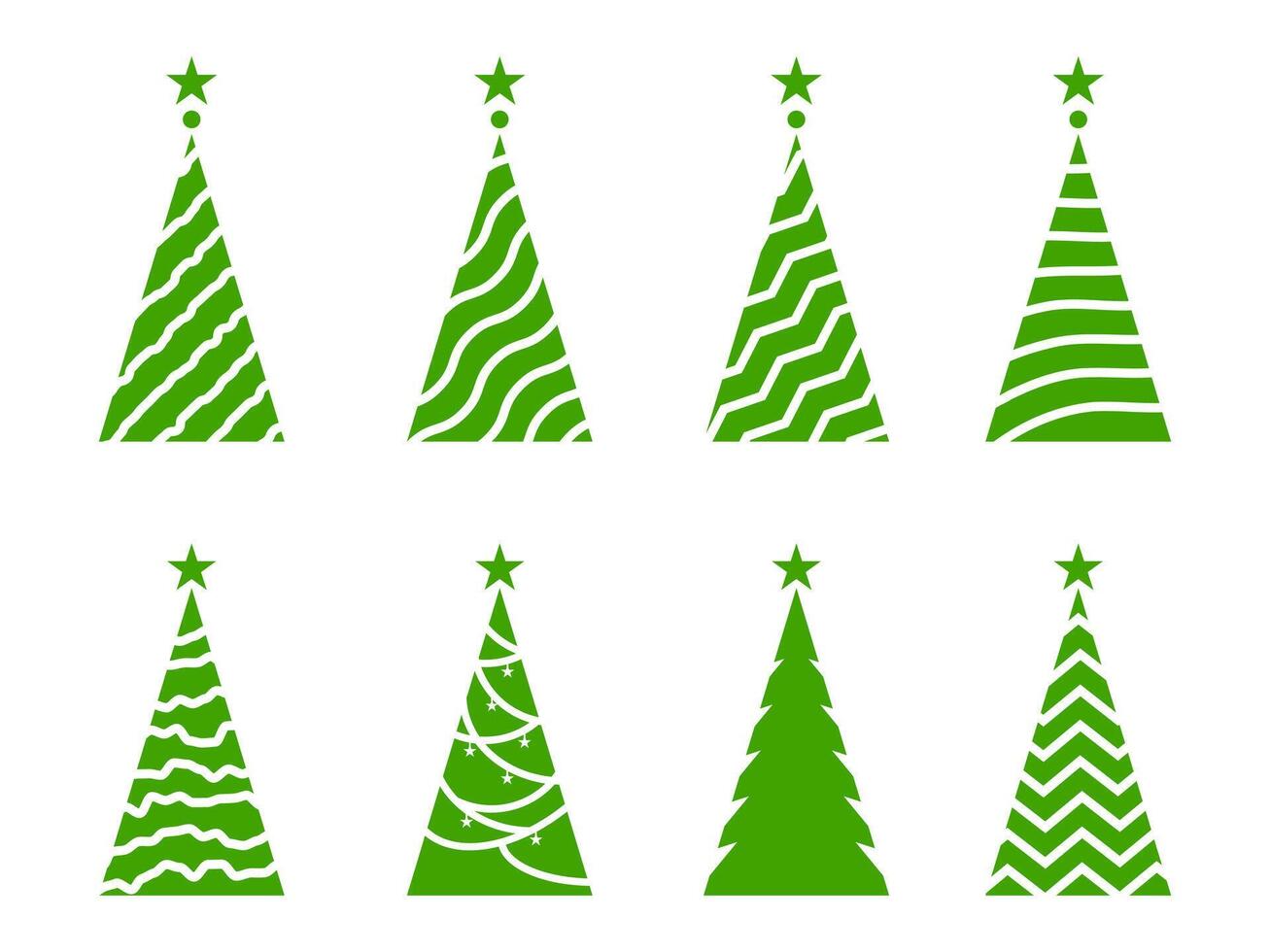 illustration of christmas tree set design isolated on white background vector