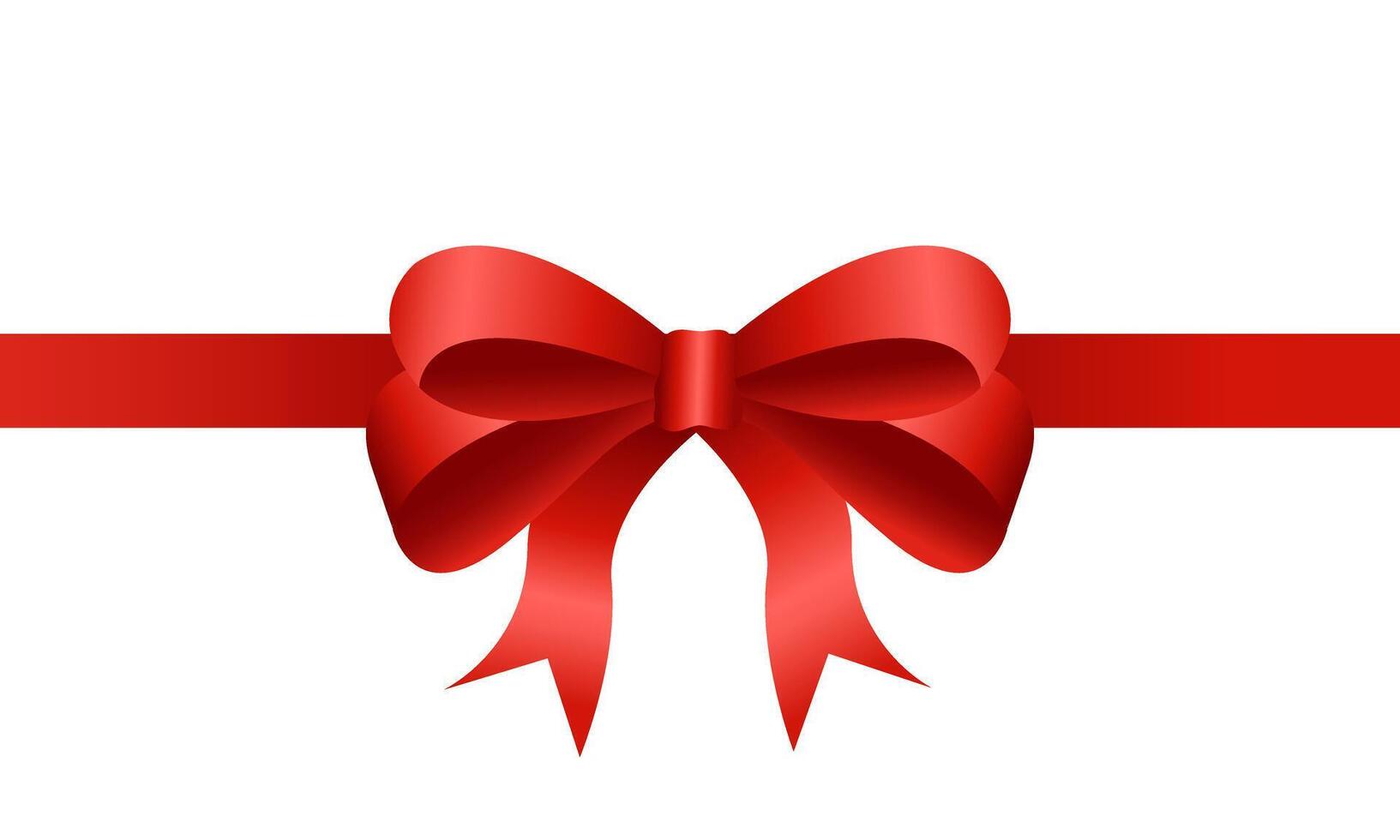 red ribbon gift bow for invitation card design isolated on white background vector