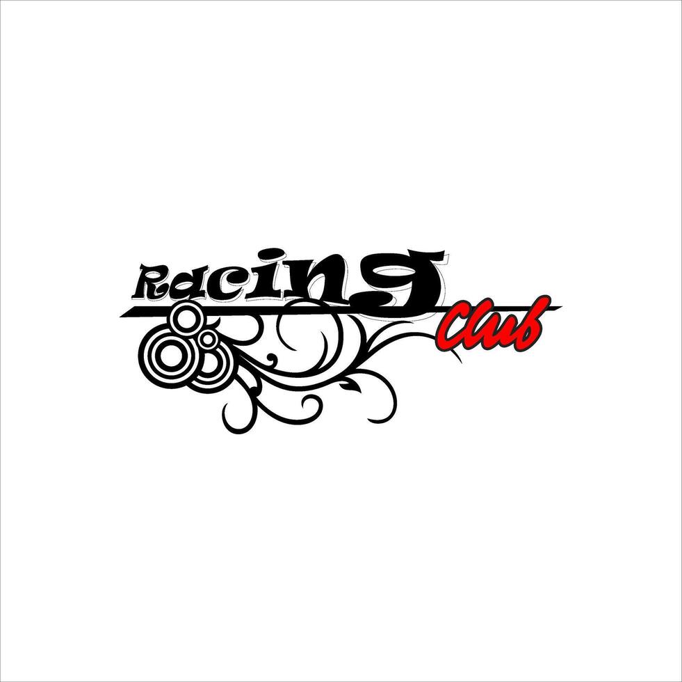 racing club writing with floral decoration vector