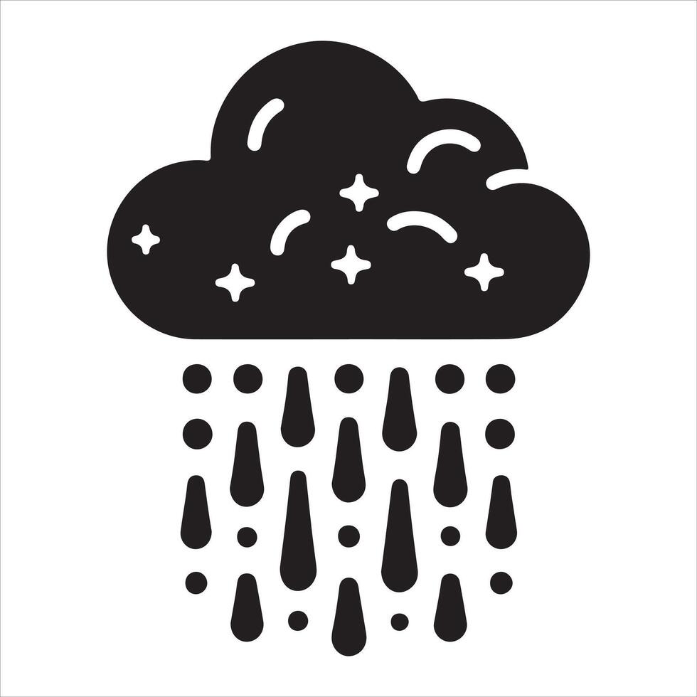 Clouds Silhouette Isolated. Weather icons. Silhouette, rain, clouds, sun, snow, cold, heat weather icons vector