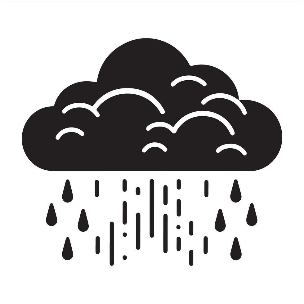 Clouds Silhouette Isolated. Weather icons. Silhouette, rain, clouds, sun, snow, cold, heat weather icons vector