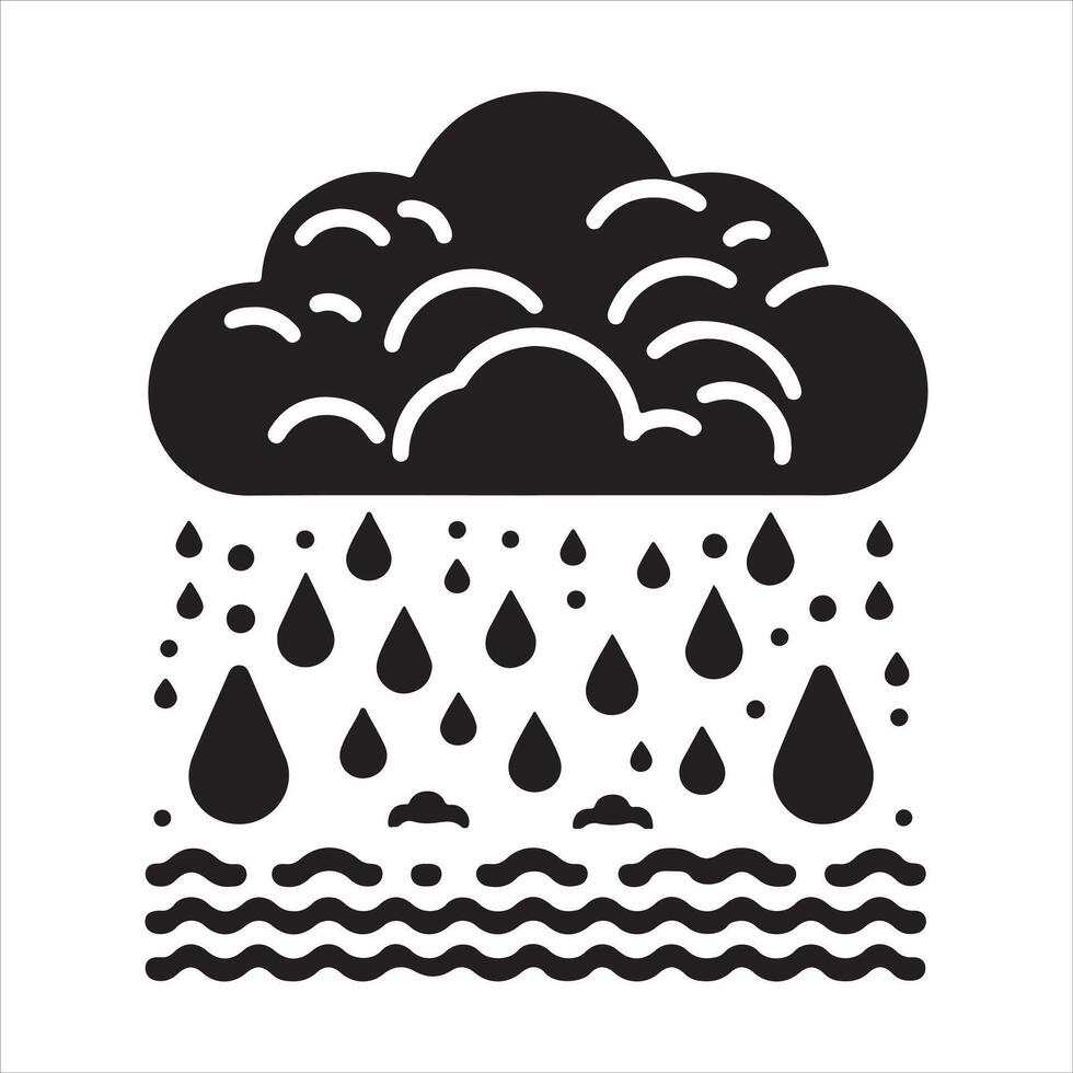 Clouds Silhouette Isolated. Weather icons. Silhouette, rain, clouds, sun, snow, cold, heat weather icons vector
