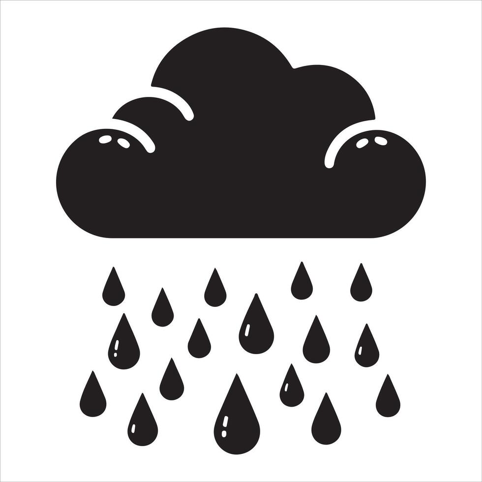 Clouds Silhouette Isolated. Weather icons. Silhouette, rain, clouds, sun, snow, cold, heat weather icons vector