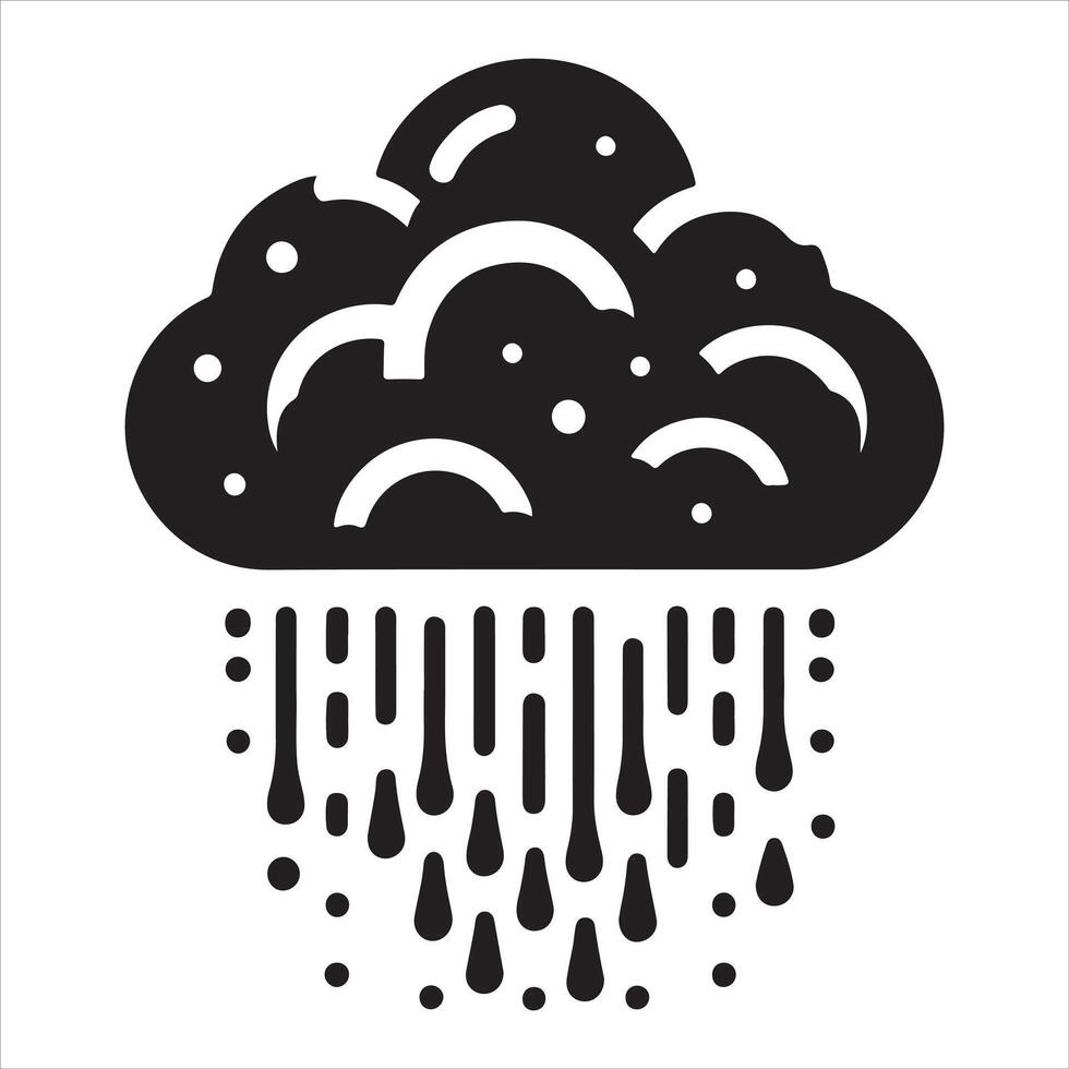 Clouds Silhouette Isolated. Weather icons. Silhouette, rain, clouds, sun, snow, cold, heat weather icons vector
