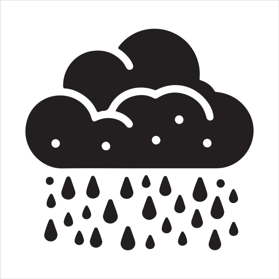 Clouds Silhouette Isolated. Weather icons. Silhouette, rain, clouds, sun, snow, cold, heat weather icons vector