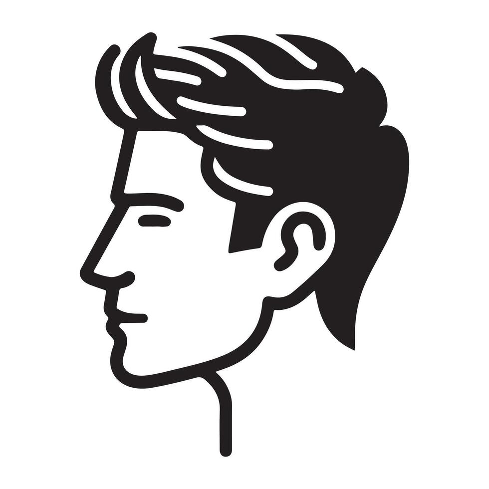 Silhouette of a black man seen from the side, clip art vector